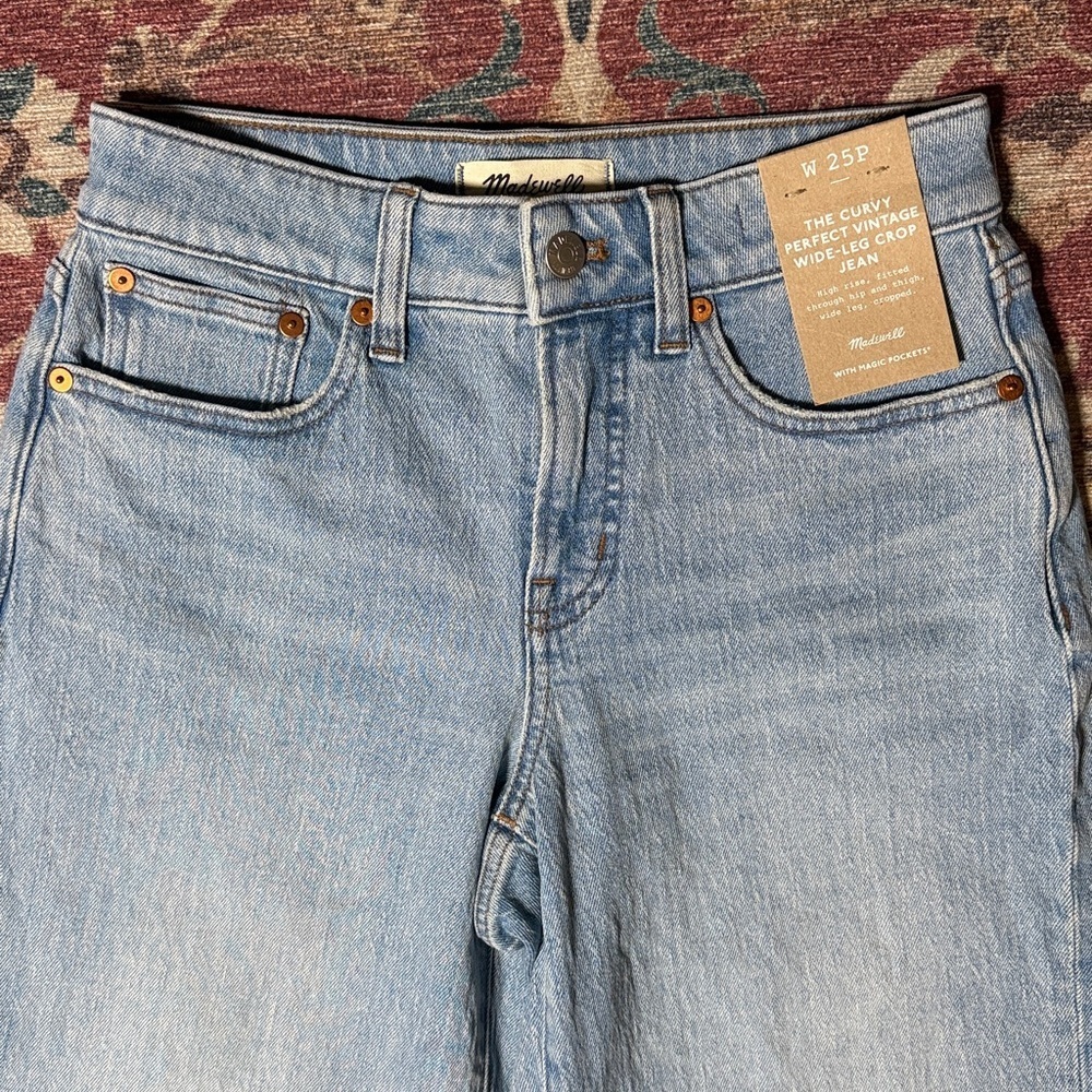 MADEWELL The Curvy Perfect Vintage Wide-Leg Crop Jean NWT Size 25P - Picture 3 of 14